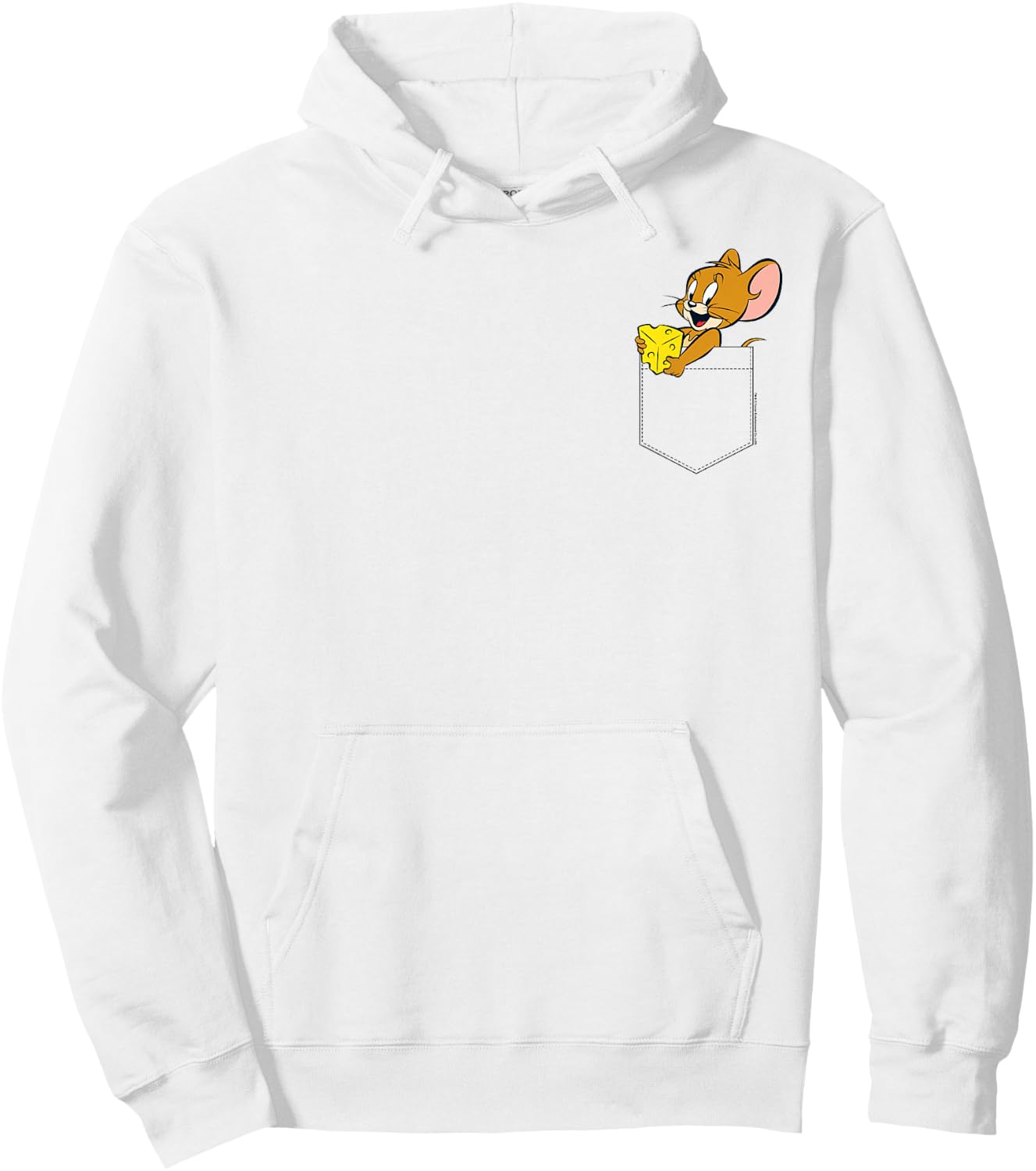 Tom and Jerry Faux Pocket Jerry Hoodie - Hoodie | White