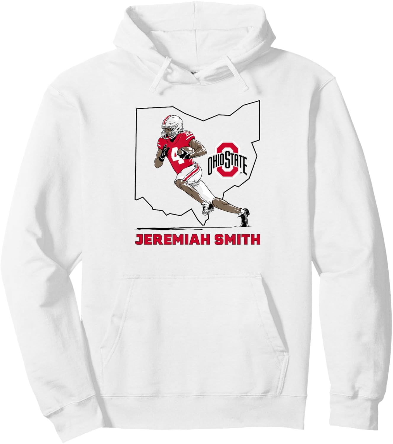 Ohio State Football: Jeremiah Smith State Star Hoodie - Hoodie | White