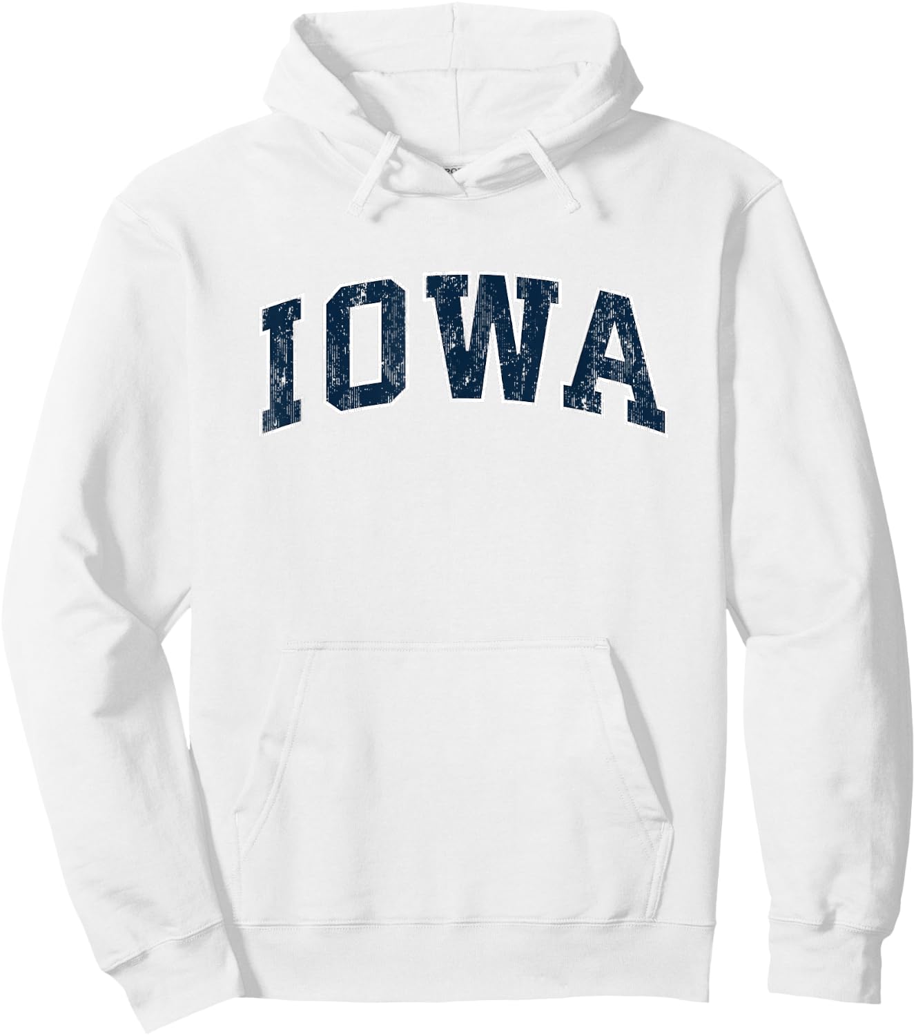 Iowa IA Vintage Sports Design Navy Design Hoodie - Hoodie | White