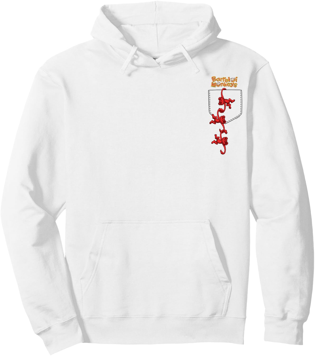 Faux Pocket Monkey Hang Hoodie - Hoodie | White