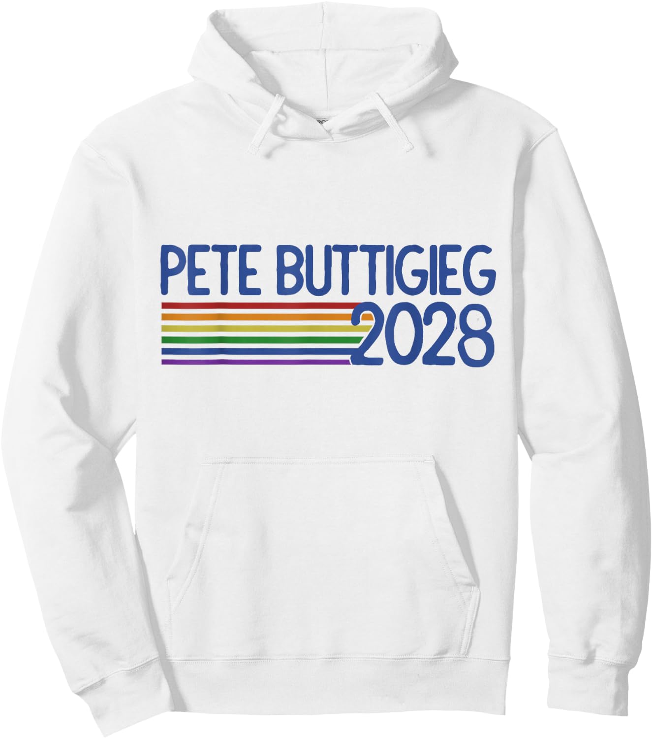 Pete Buttigieg 2028 Retro Rainbow mayor Pete Buttigieg Hoodie - Hoodie | White