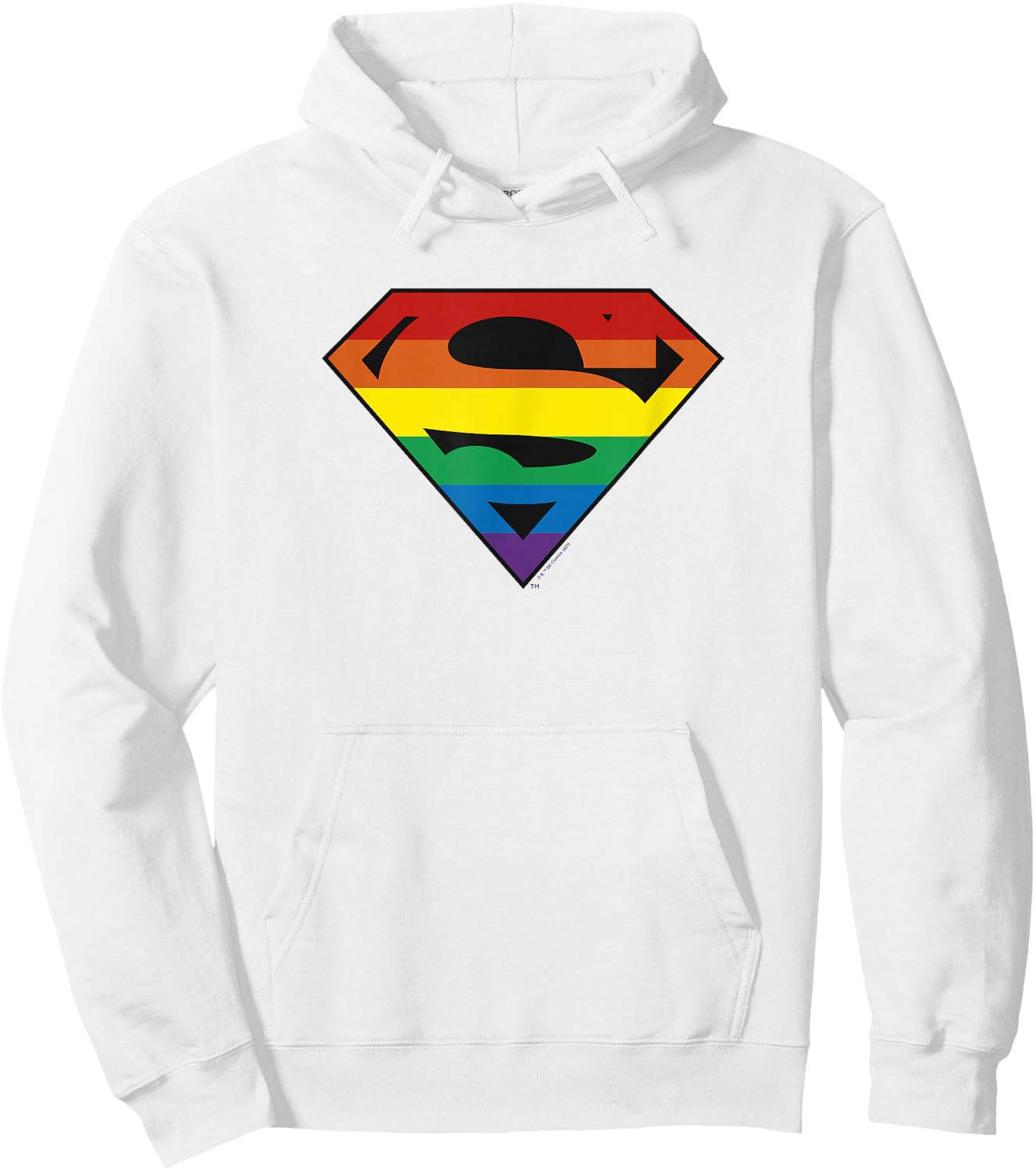 DC Comics Pride Superman Rainbow Logo Hoodie - Hoodie | White