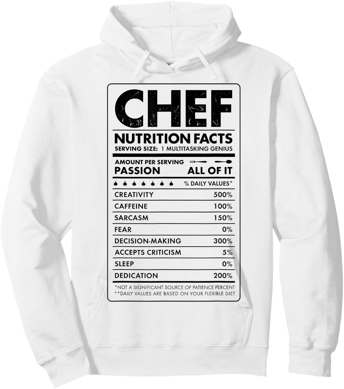 Chef Nutrition Facts Funny Cook Men Women Vintage Cooking Hoodie - Hoodie | White
