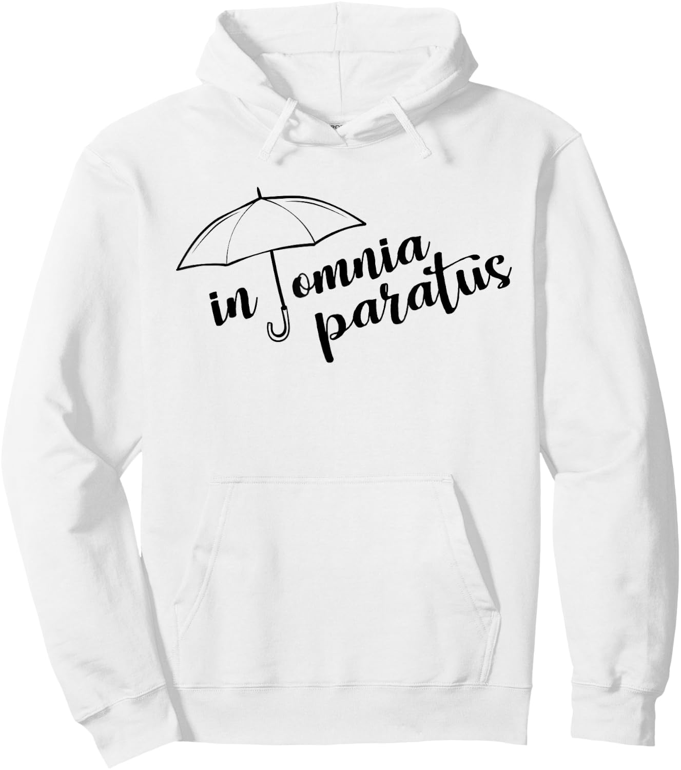 In Omnia Paratus Umbrella Women's Grey Classic Fit Hoodie - Hoodie | White