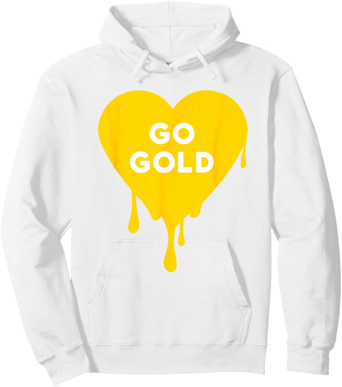 Go Gold- Gold Team, Color War, Camp, Dripping Heart Cute Hoodie - Hoodie | White