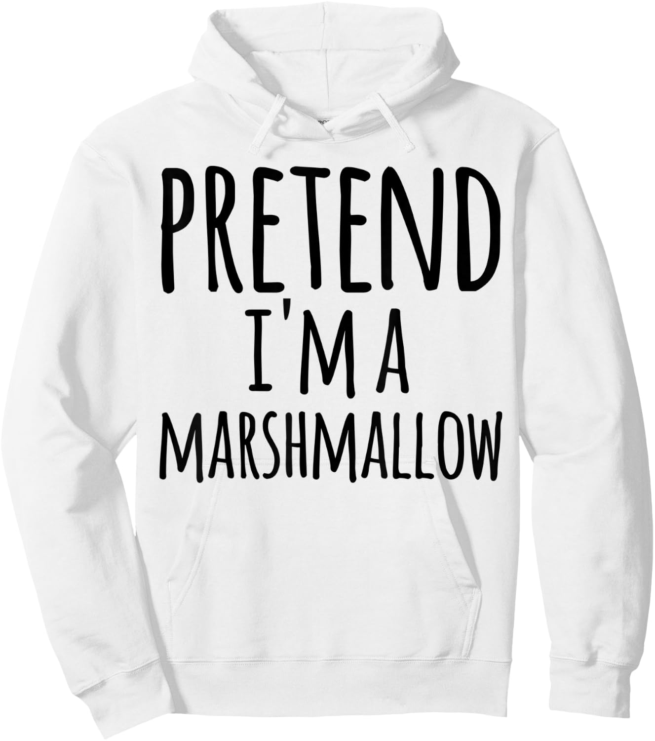 Funny Easy Lazy Halloween PRETEND I'M A MARSHMALLOW Costume Hoodie - Hoodie | White