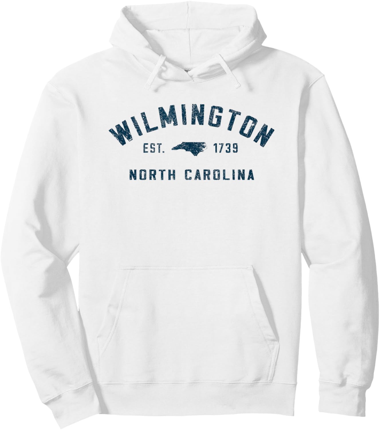 Wilmington North Carolina Est 1739 Vintage Arched Text Hoodie - Hoodie | White