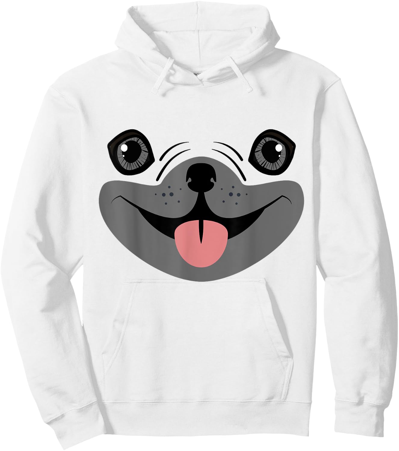 Cute Pug Face Matching Group Halloween Dog Costume Hoodie - Hoodie | White