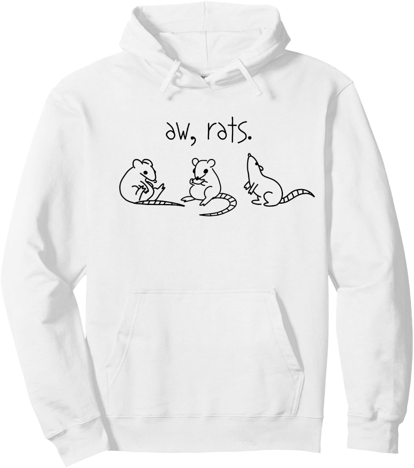 Picadilly Printables Rats - Aw, Rats! Cute Rat Trio -Adult , Grey, Small, Classic Fit, Short Sleeve Hoodie - Hoodie | White