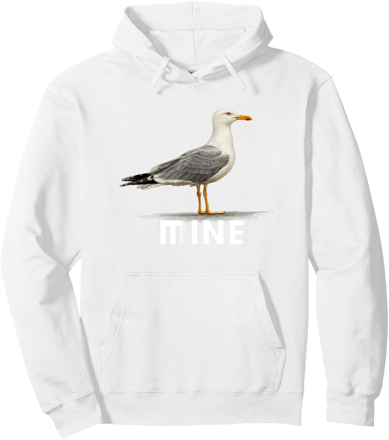 Seagull Mine Funny Ocean Chicken Design Hoodie - Hoodie | White