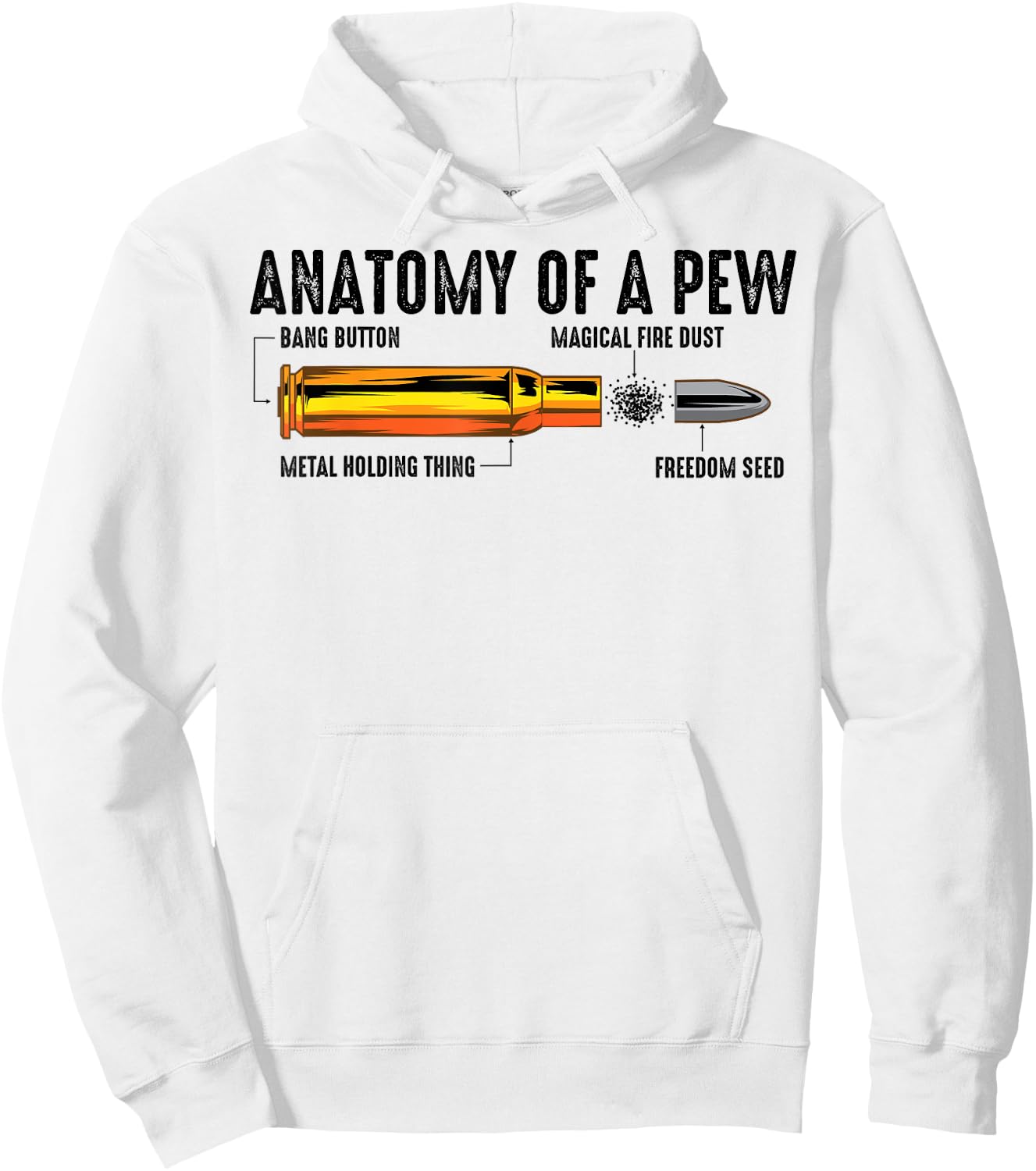 Cool Anatomy Of A Pew | Funny Gun Owner Gift Fan Bullet Ammo Hoodie - Hoodie | White