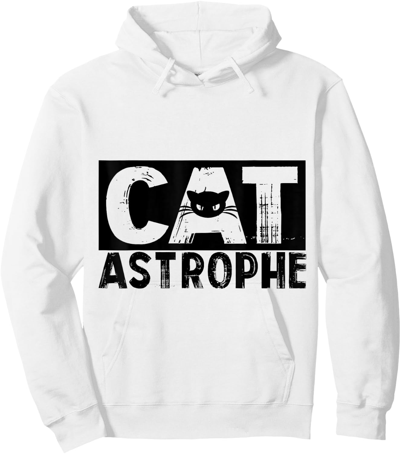CATASTROPHE Funny Quote Pun for Cat Lovers & Cat Owners Hoodie - Hoodie | White