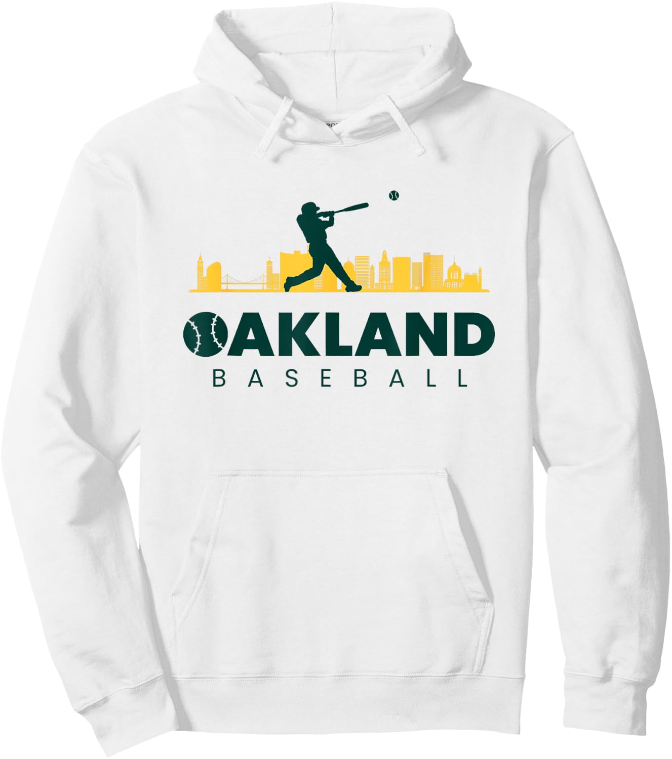 Oakland Baseball Vintage Minimalist Retro Baseball Lover Hoodie - Hoodie | White