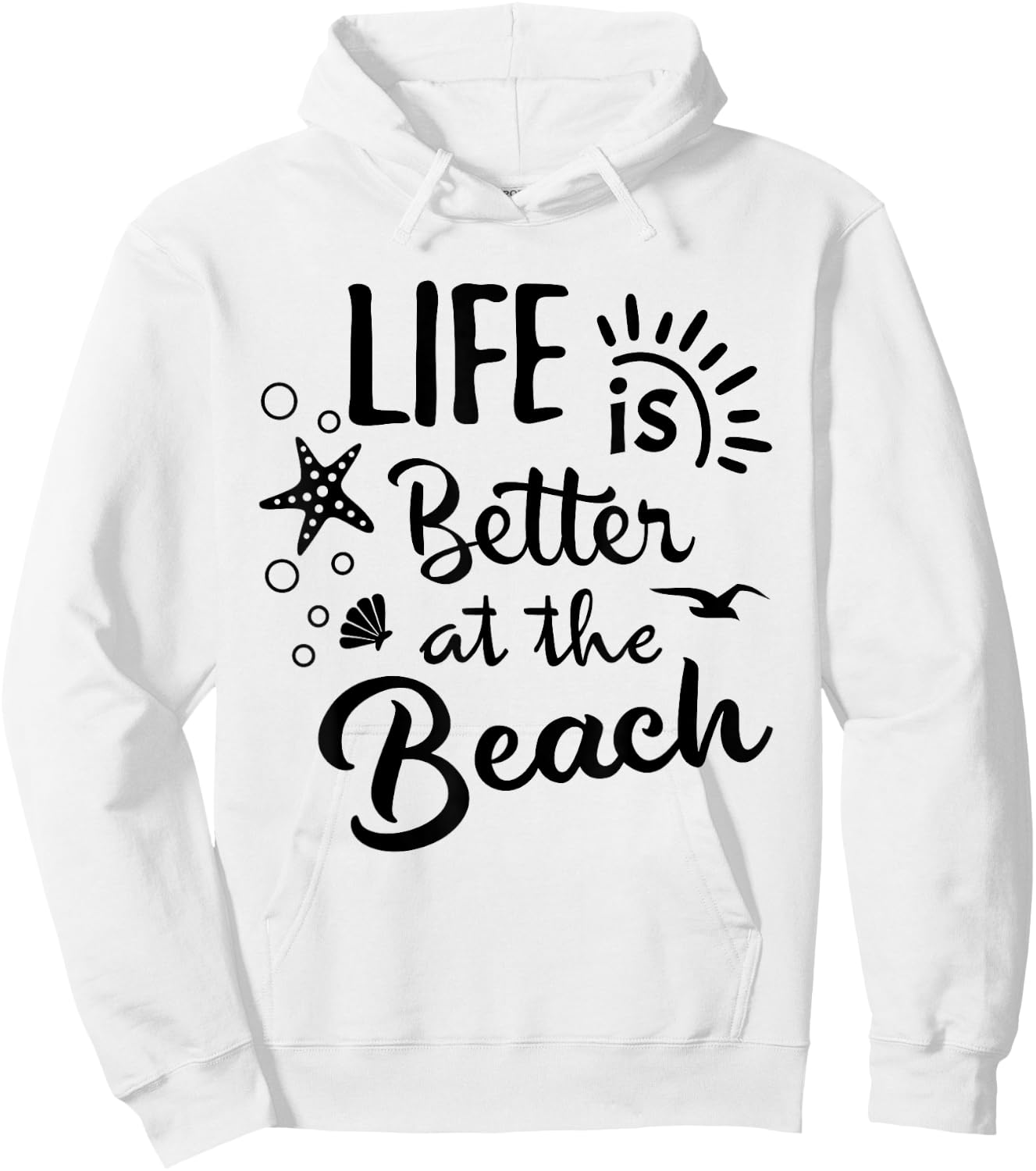 Life Is Better at The Beach - Women Vacation Beach Hoodie - Hoodie | White