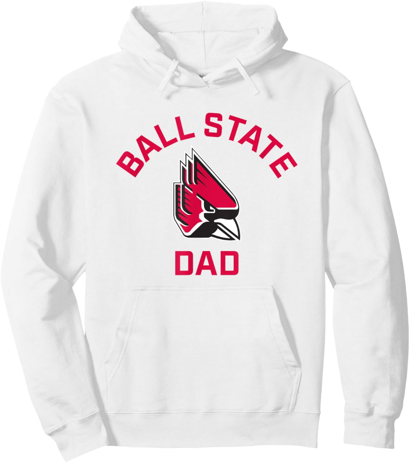 Ball State University Cardinals Arched Dad Hoodie - Hoodie | White