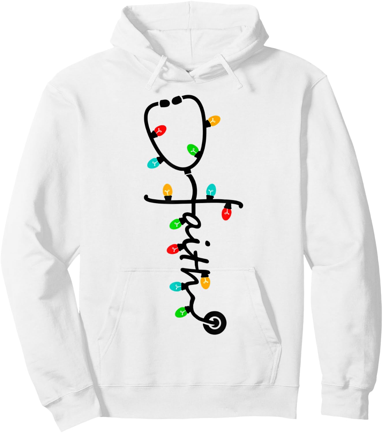 Nurse Gift Nursing Christ Christmas Xmas Lights Hoodie - Hoodie | White