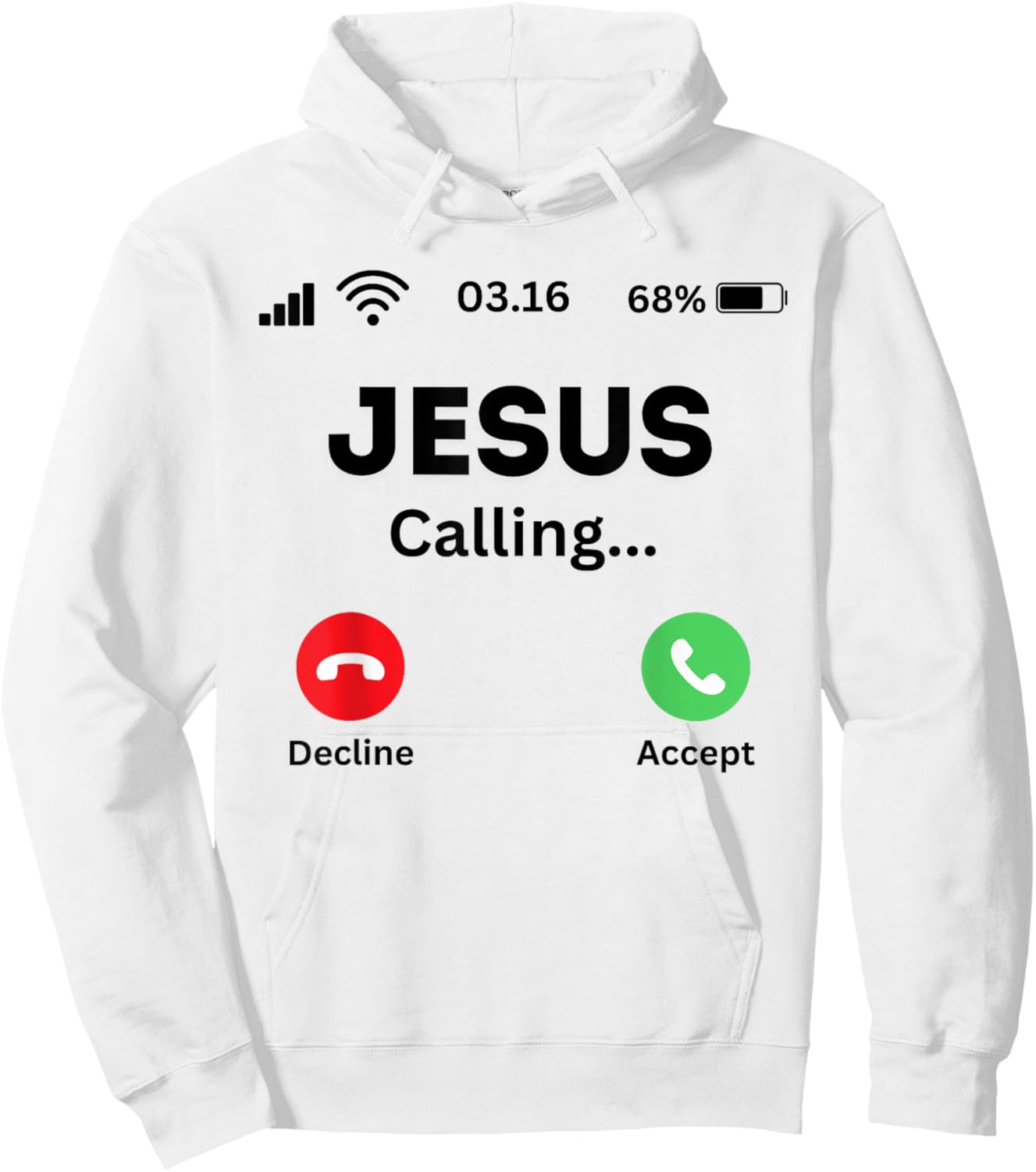 Jesus is calling funny God religion Hoodie - Hoodie | White