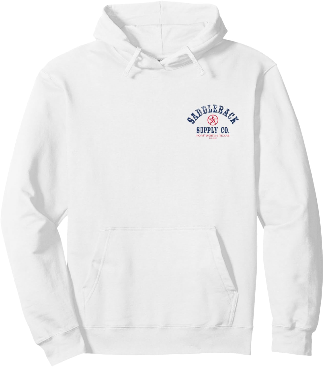 Saddleback Texas Lone Star - Red White and Blue Logo Graphic Hoodie - Hoodie | White