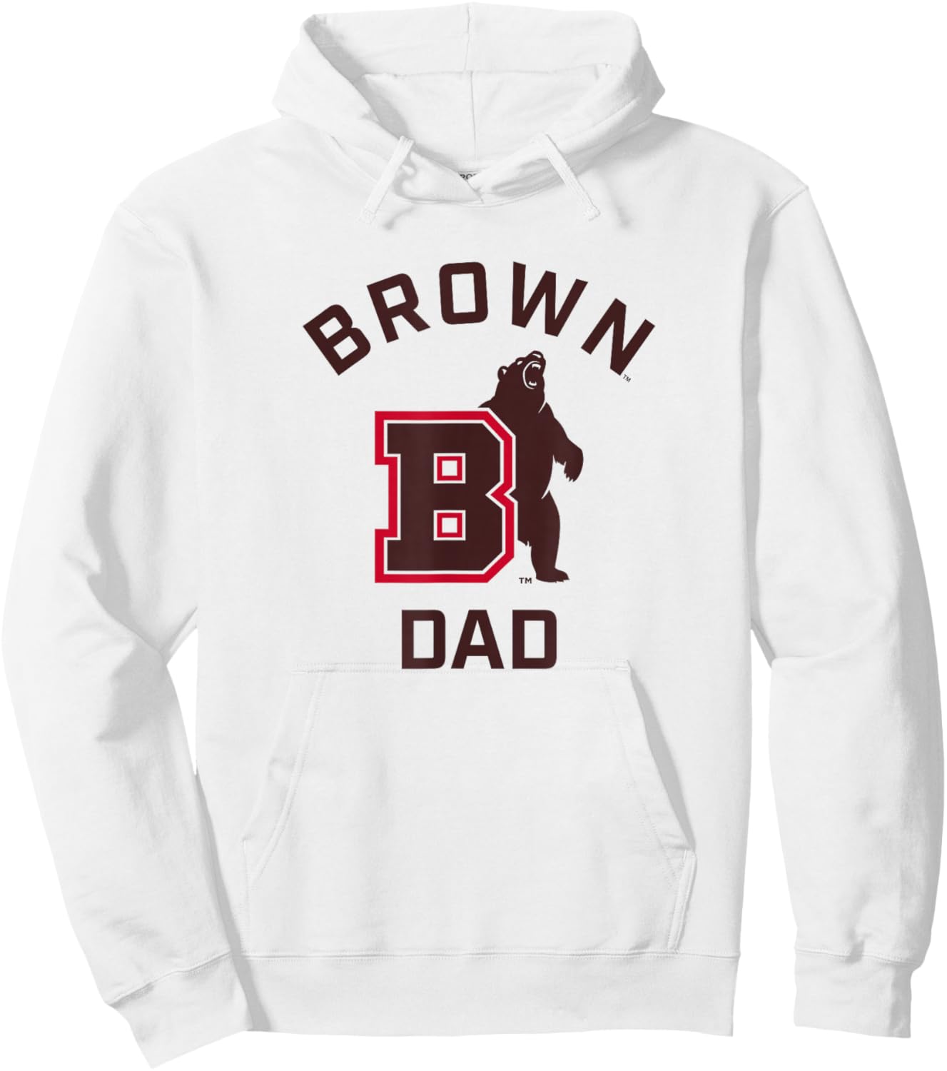 Brown University Bears Arched Dad Hoodie - Hoodie | White
