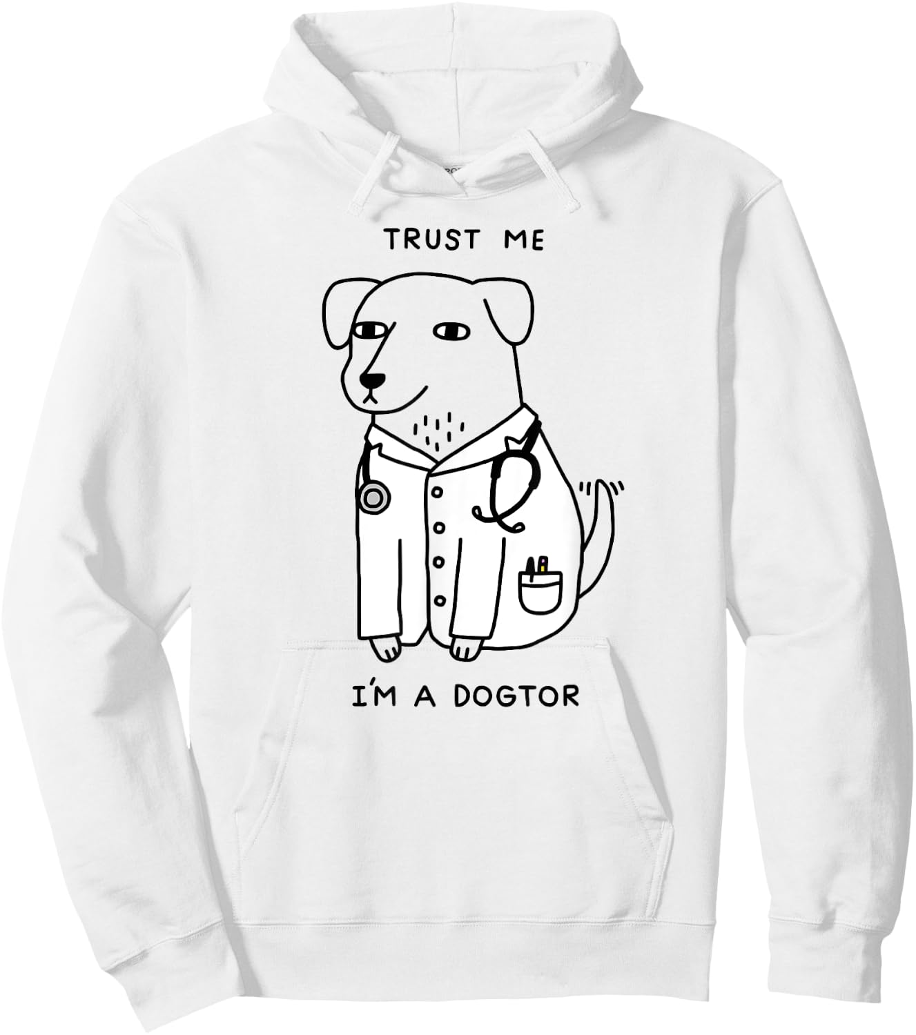 Obinsun -Adult Dog Lovers, Veterinarians Blue Cartoon Dog Doctor Hoodie - Hoodie | White