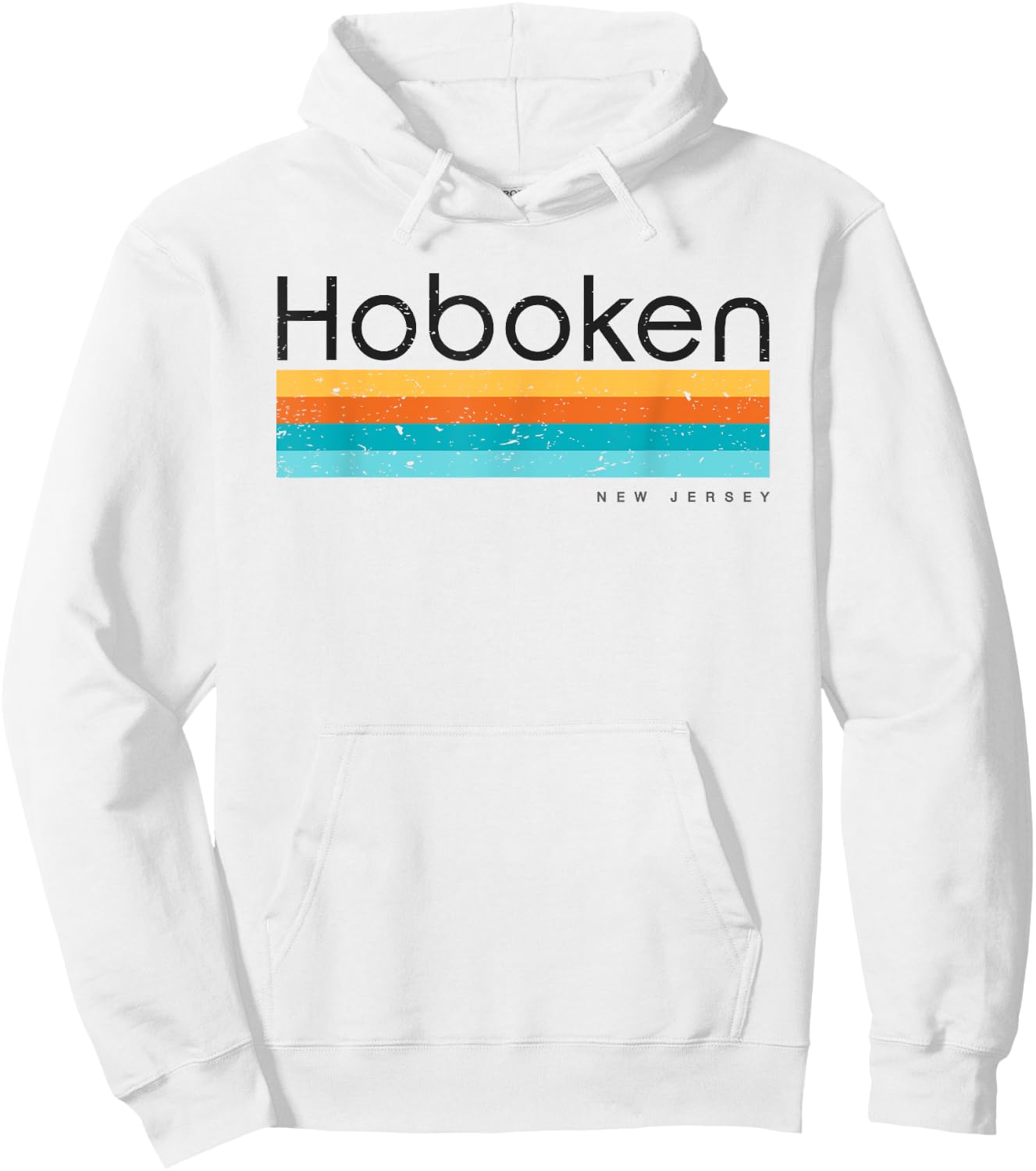 Vintage Hoboken New Jersey NJ Retro Design Hoodie - Hoodie | White