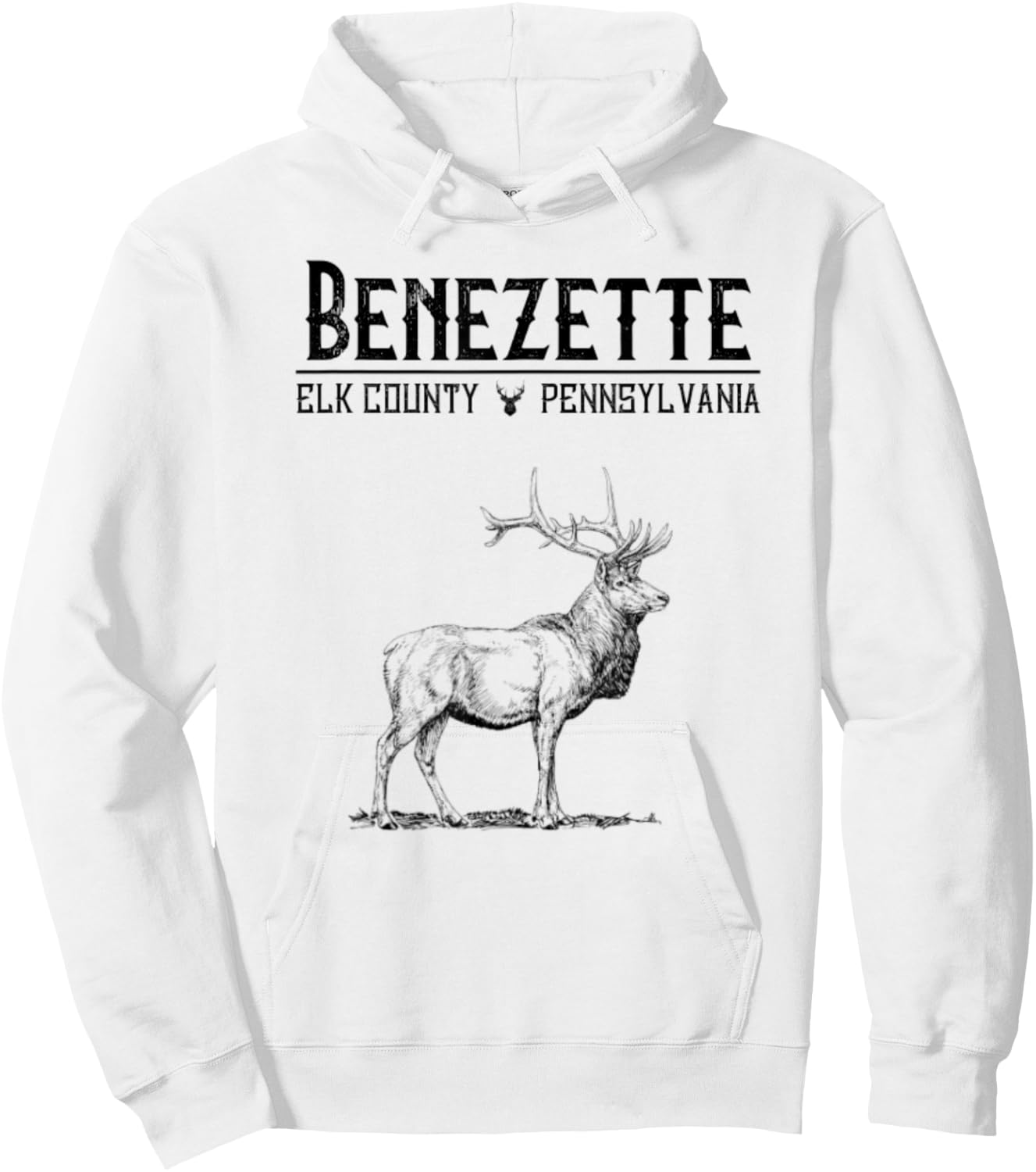 Benezette Elk County Pennsylvania Route 555 Nature State Hoodie - Hoodie | White