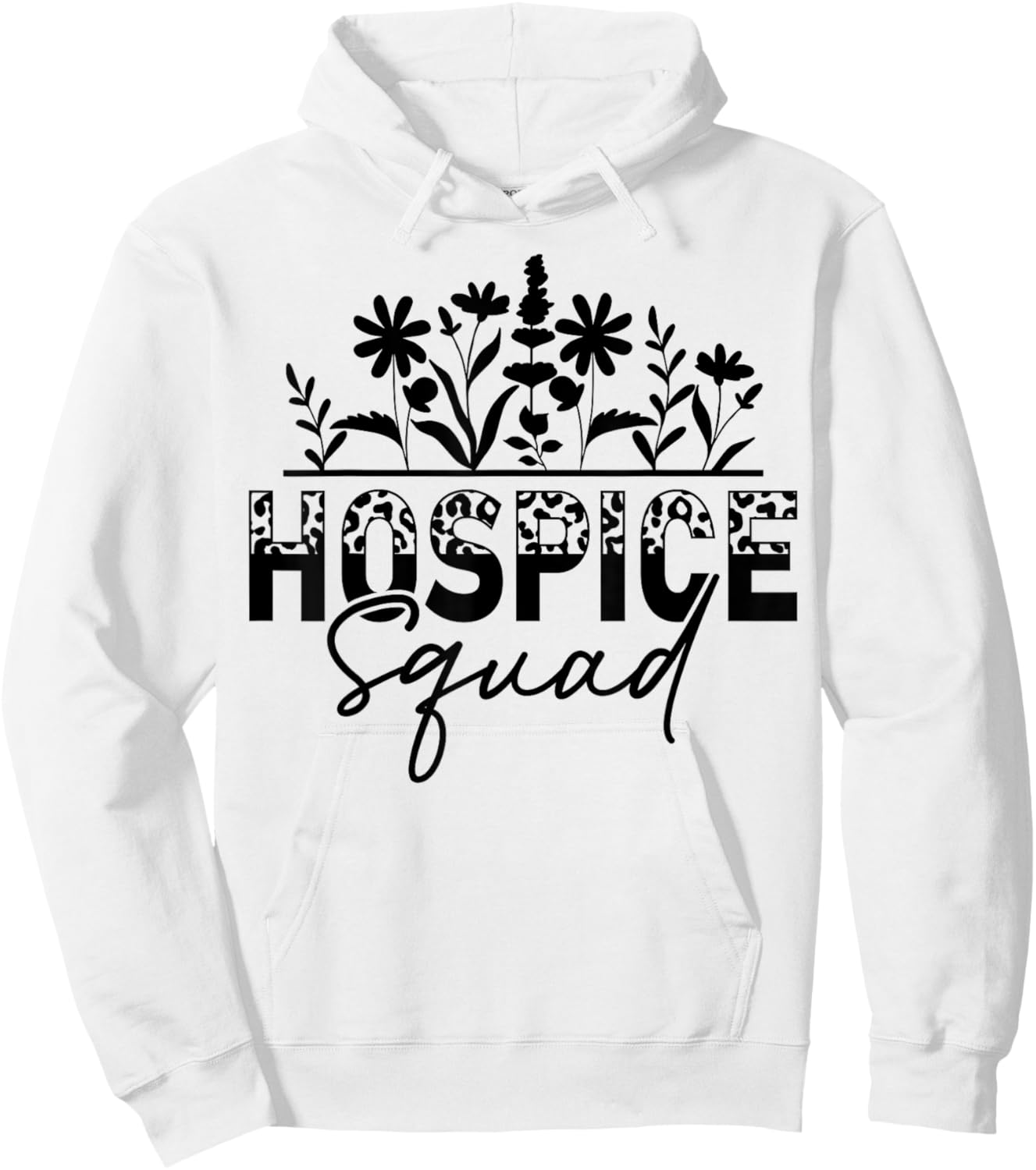 Floral Hospice Squad Hospice Aide Nurse Hoodie - Hoodie | White