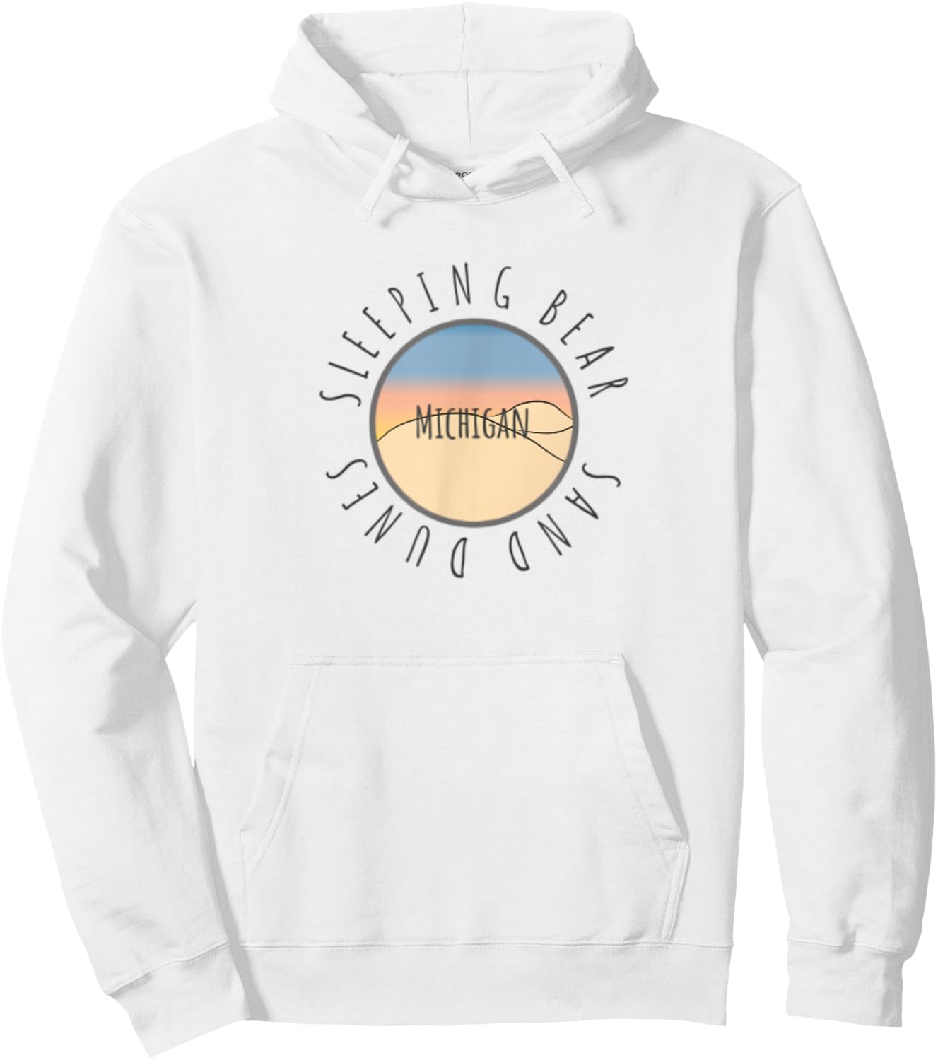 Michigan Michigander Great Lakes Sleeping Bear Sand Dunes Hoodie - Hoodie | White