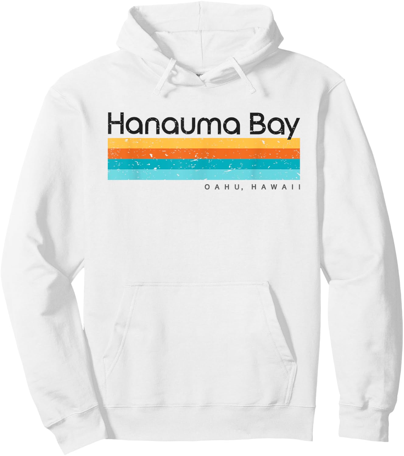 Vintage Hanauma Bay Hawaii Retro Design Hoodie - Hoodie | White
