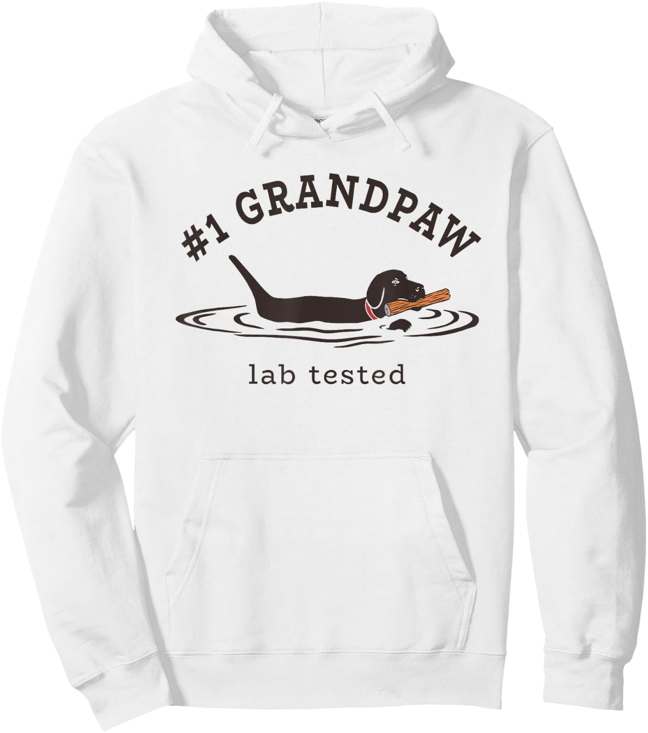 #1 Grandpaw Lab Tested Pun - Labrador Retriever Grandpa Hoodie - Hoodie | White