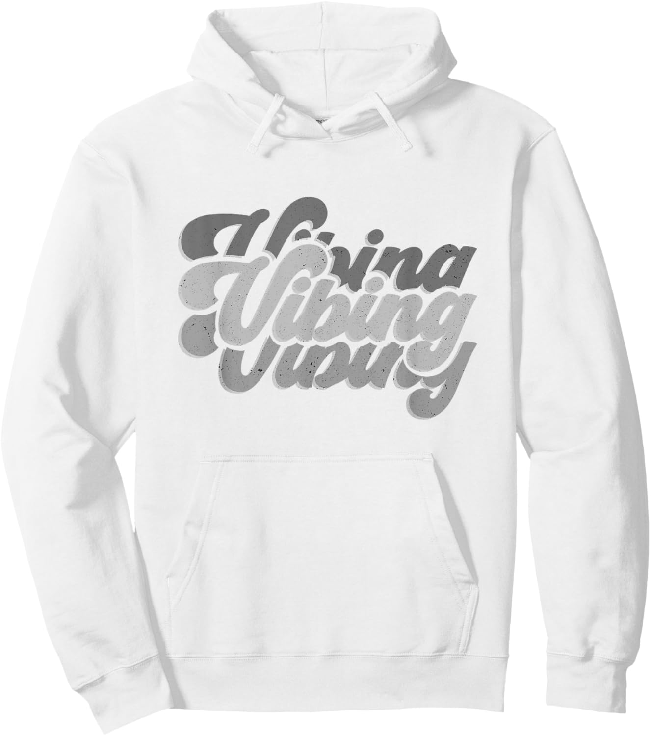Vibing on All Blue Color Graphic Hoodie - Hoodie | White
