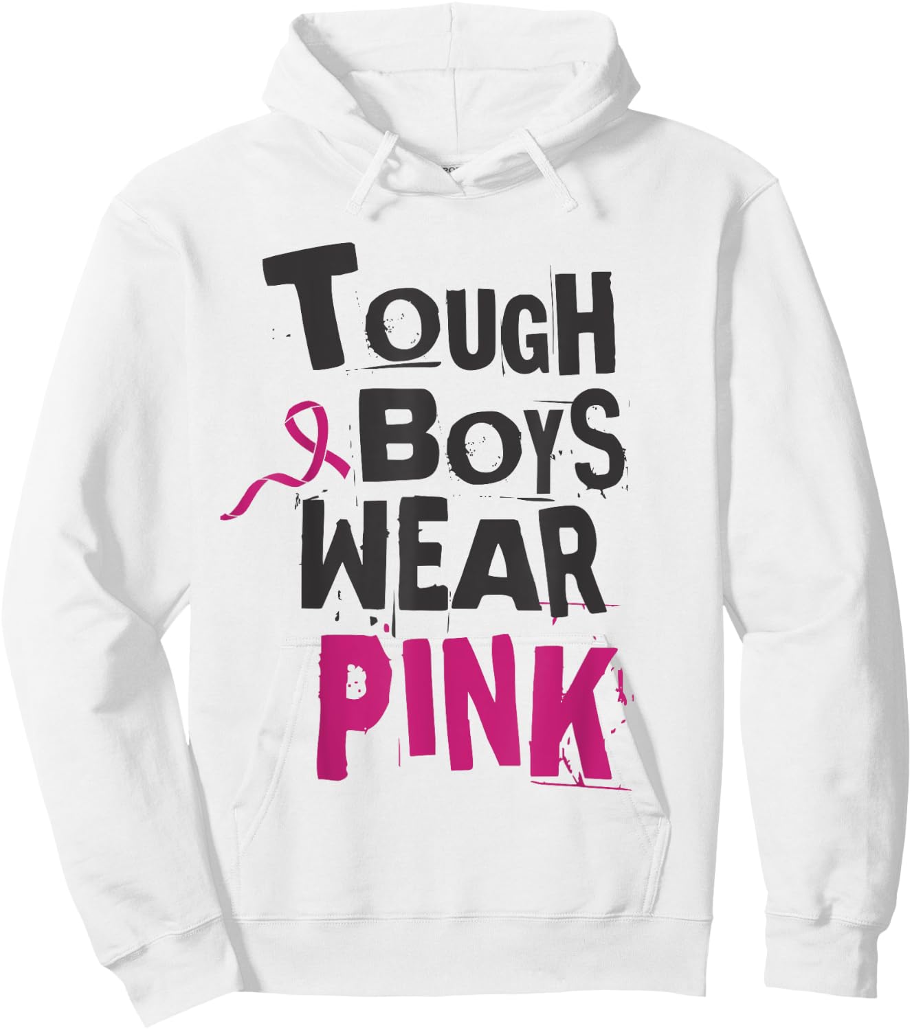 Tough Boys Wear Pink Breast cancer awareness survivors Hoodie - Hoodie | White