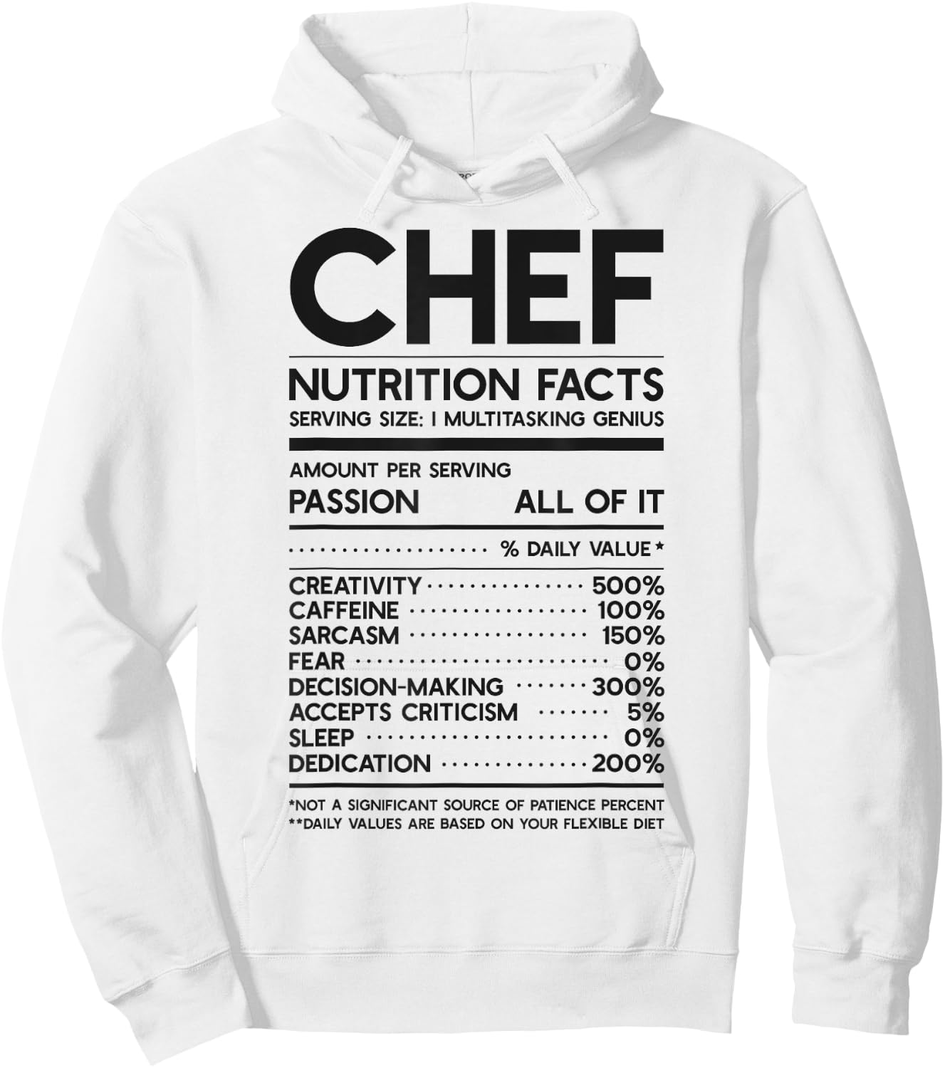 Chef Nutrition Facts Funny Cook Men Women Vintage Cooking Hoodie - Hoodie | White