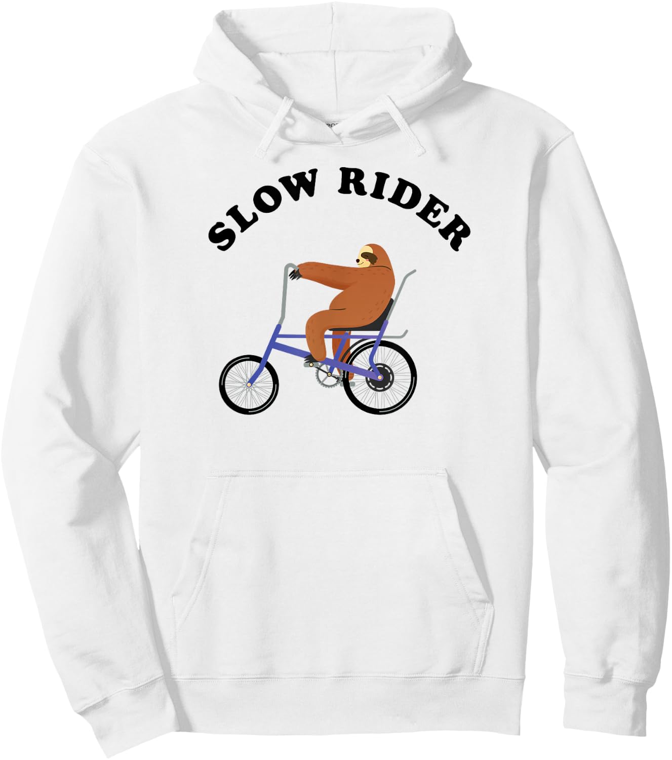 Slow Rider - Sloth Riding On Low RIder Vintage Bicycle Hoodie - Hoodie | White