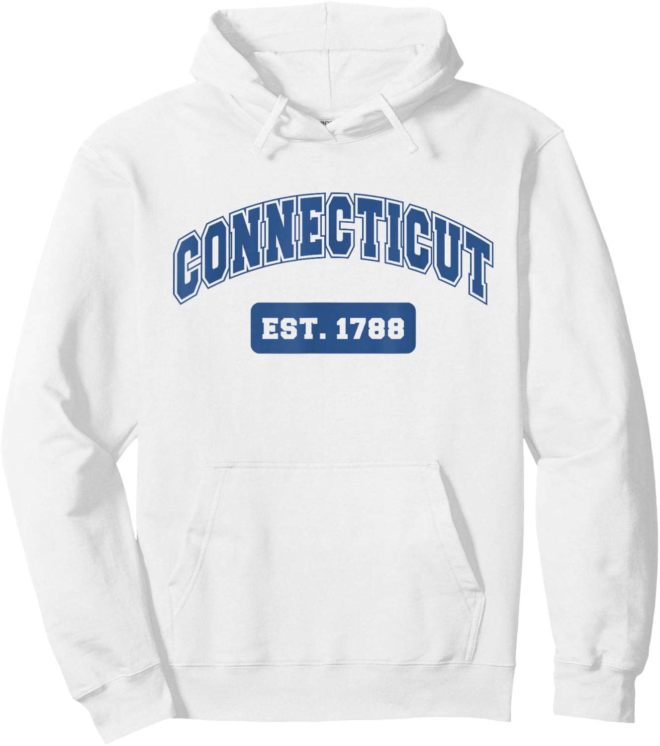 Connecticut 1788 Varsity Retro Style Hoodie - Hoodie | White