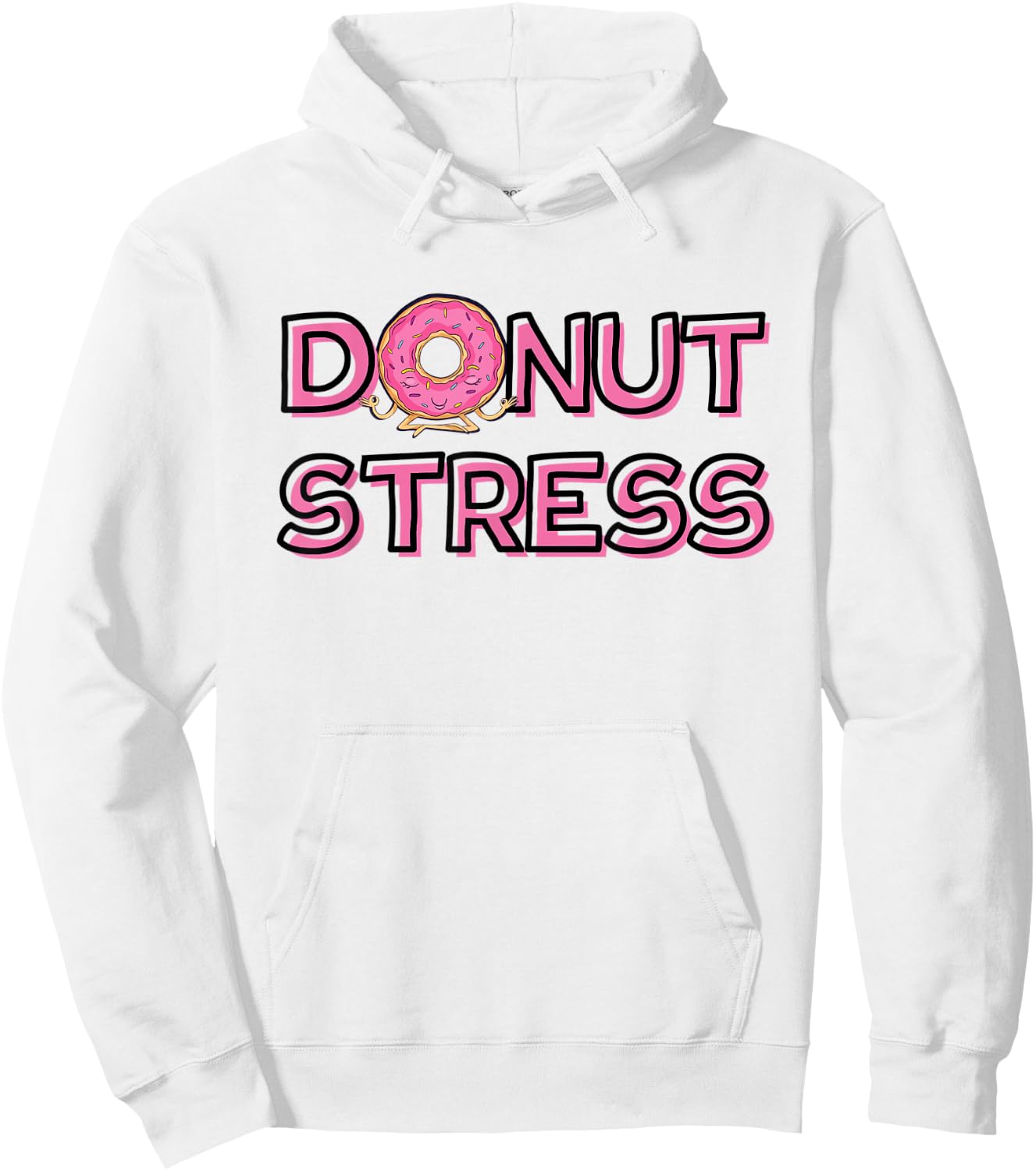 Donut Stress with pink yoga donut Hoodie - Hoodie | White