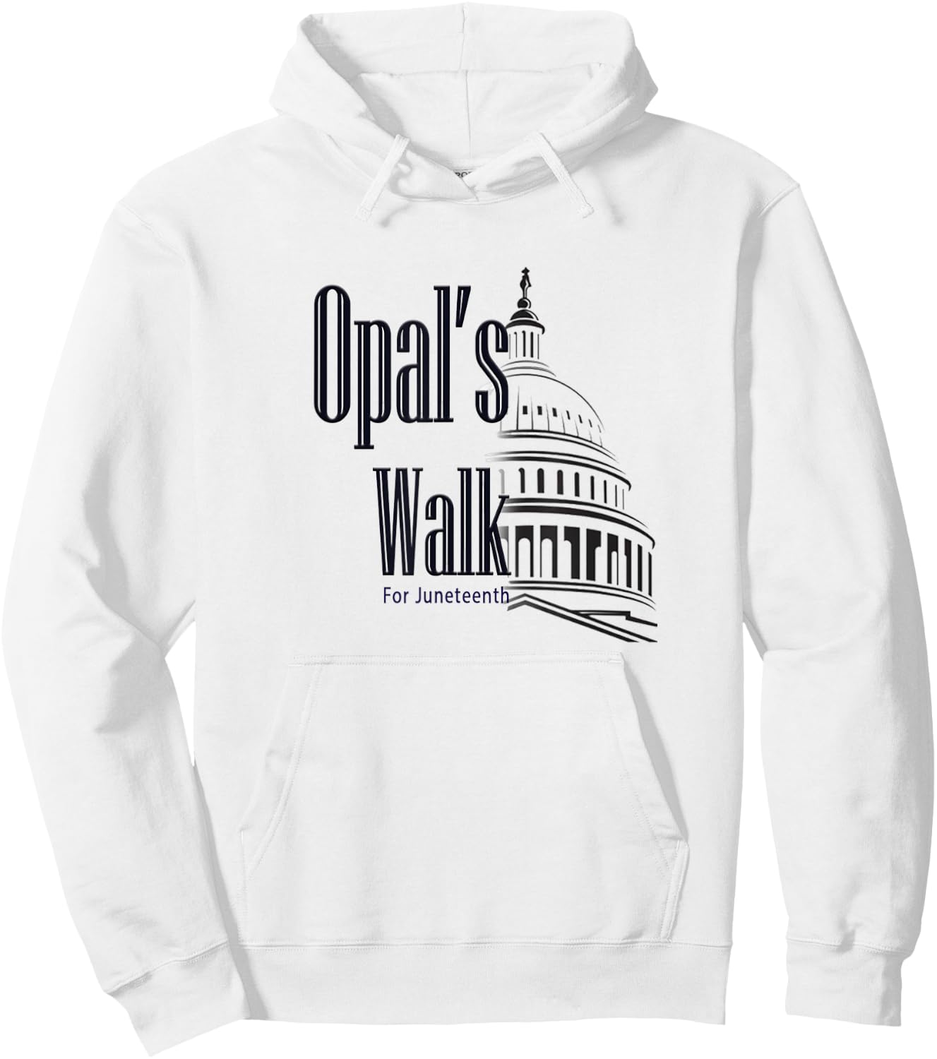 Opal's Walk- Juneteenth National Holiday Hoodie - Hoodie | White