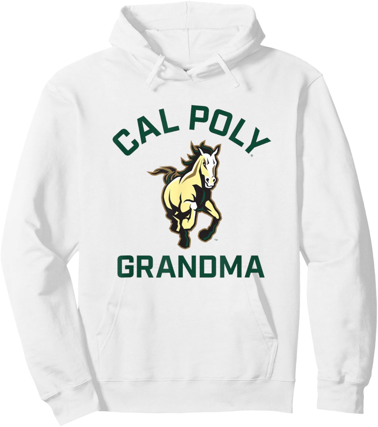 Cal Poly Mustangs Arched Grandma Hoodie - Hoodie | White