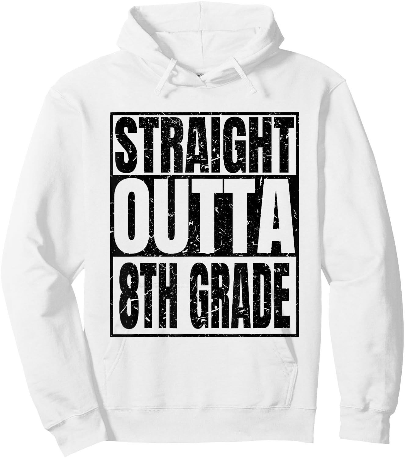 Straight Outta 8th Grade Graduation 2025 Degree Class Gifts Hoodie - Hoodie | White
