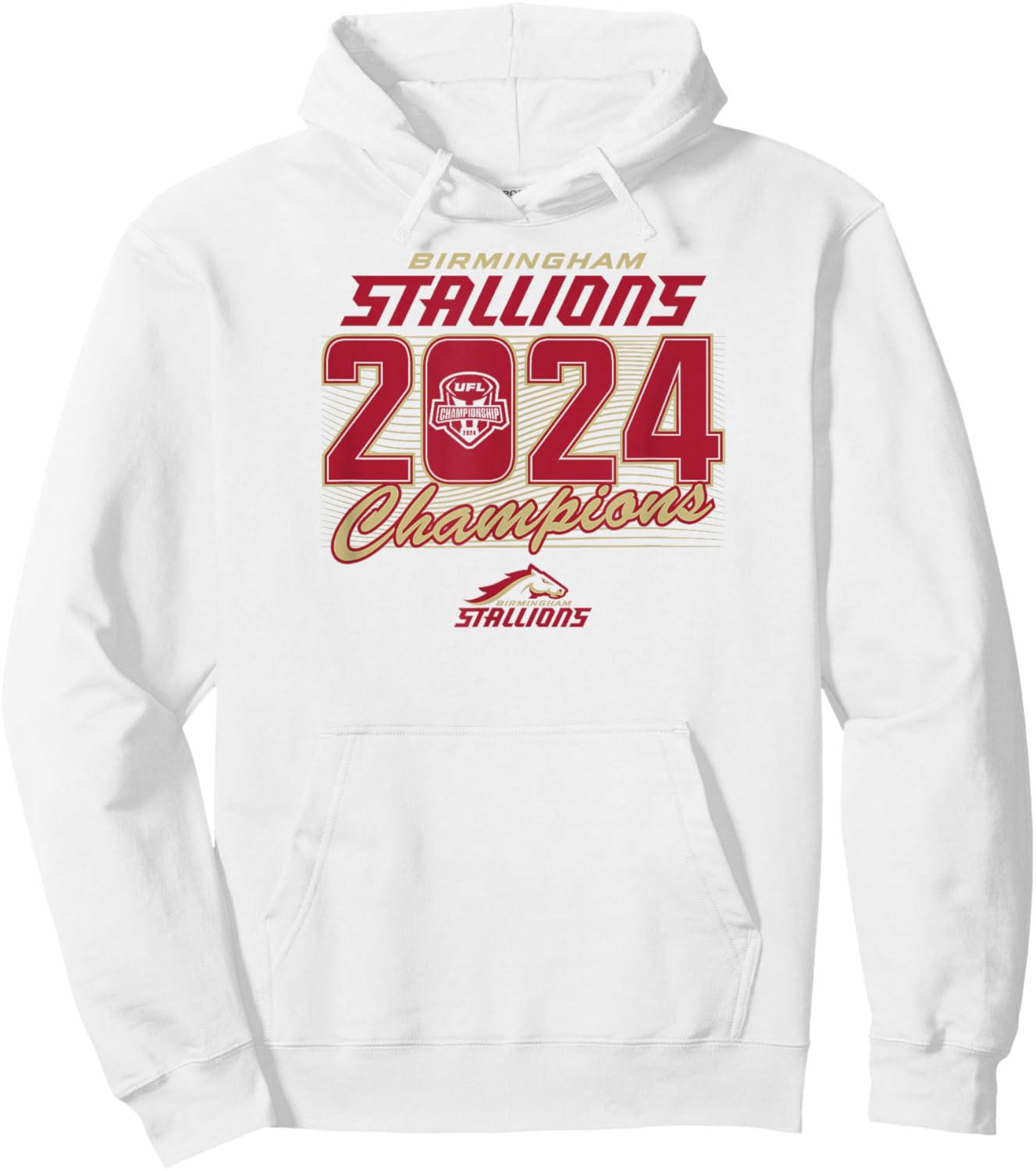 Birmingham Stallions - 2024 UFL Champions - UFL Hoodie - Hoodie | White