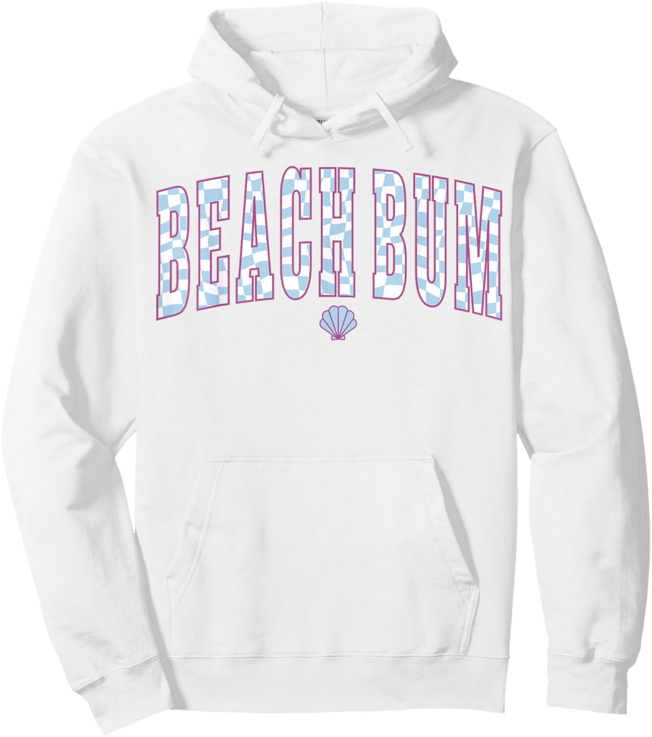 Beach Bum Ocean Checkerboard Coastal Summer Beachy Babe Hoodie - Hoodie | White