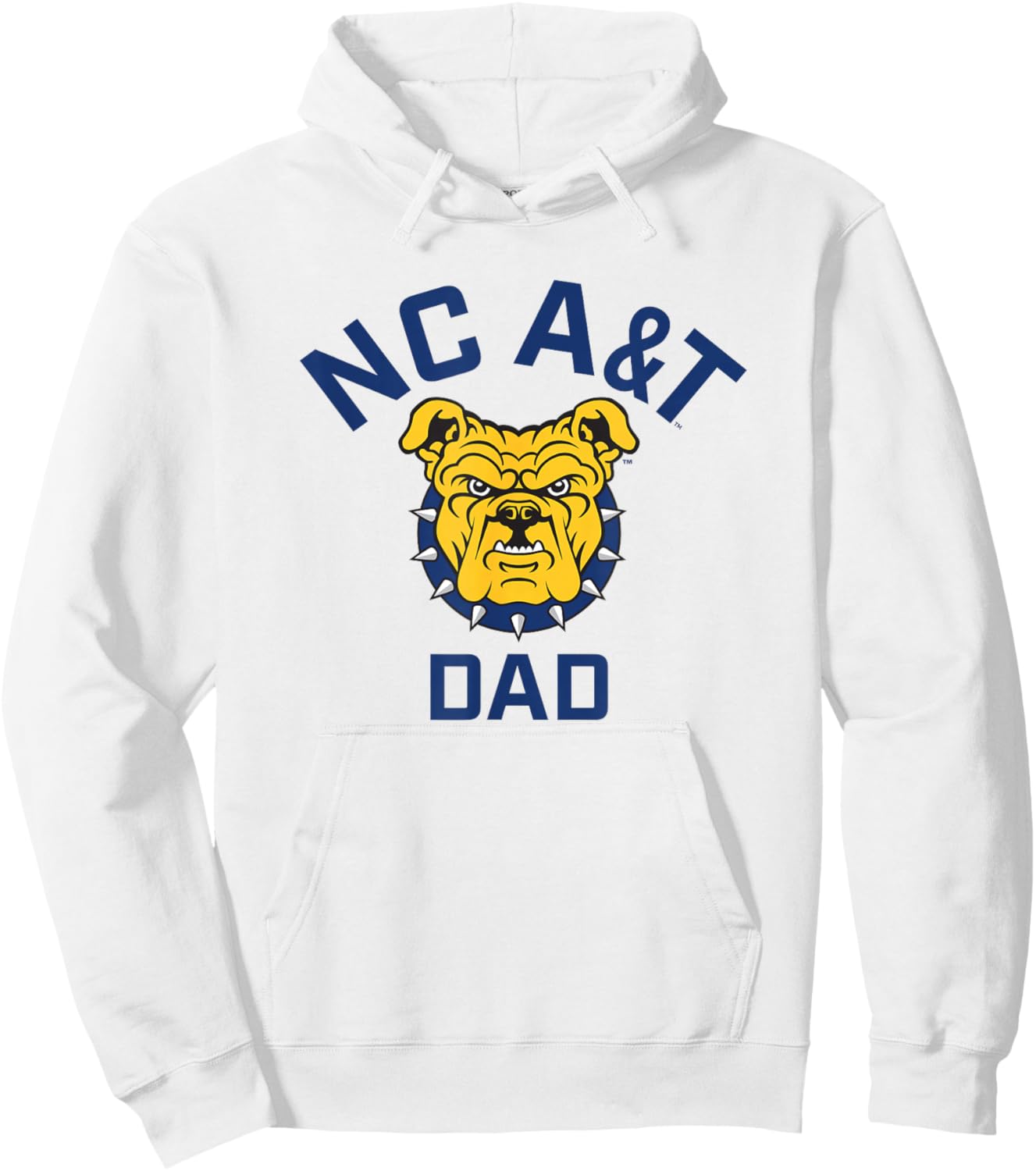 North Carolina A&T State University Aggies Arched Dad Hoodie - Hoodie | White
