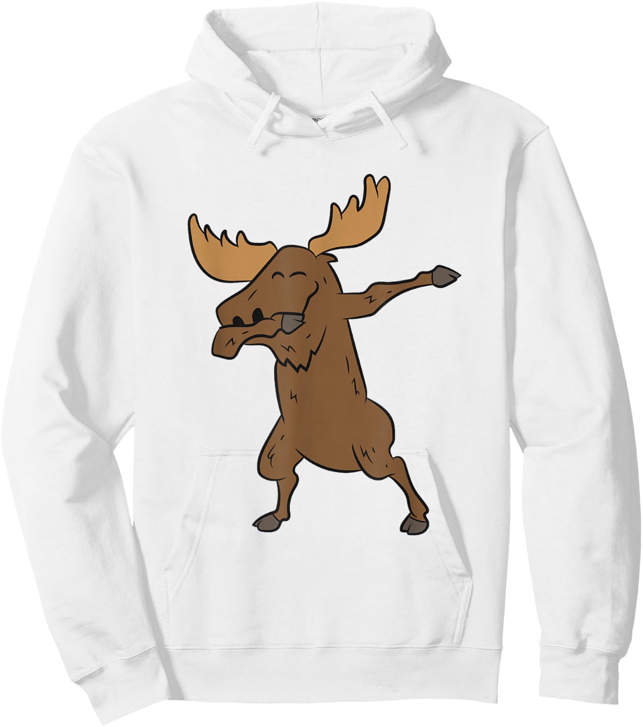 Dabing Moose Funny Canadian Moose Hoodie - Hoodie | White