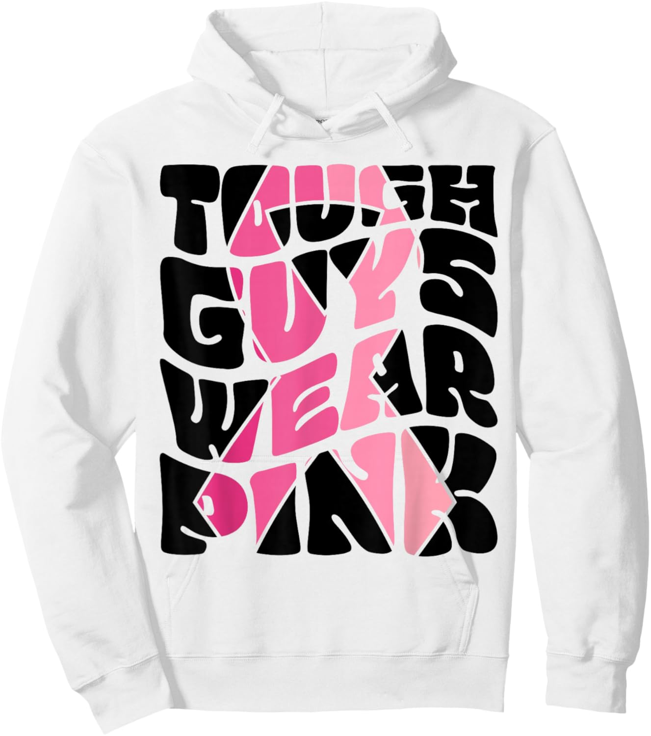 Tough Guys Wear Pink Men And Boys Support Cancer Survivors Hoodie - Hoodie | White