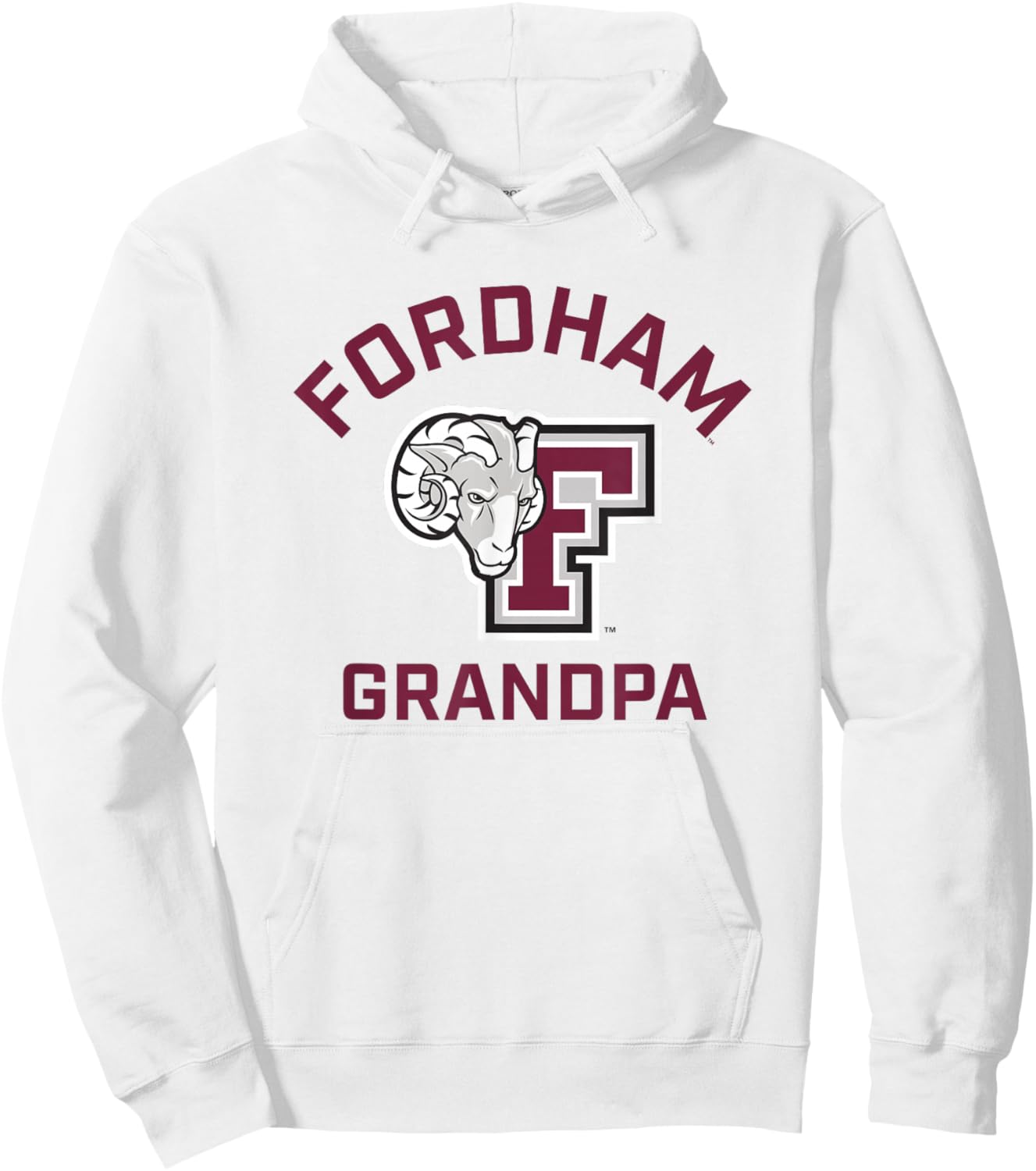 Fordham University Rams Arched Grandpa Hoodie - Hoodie | White