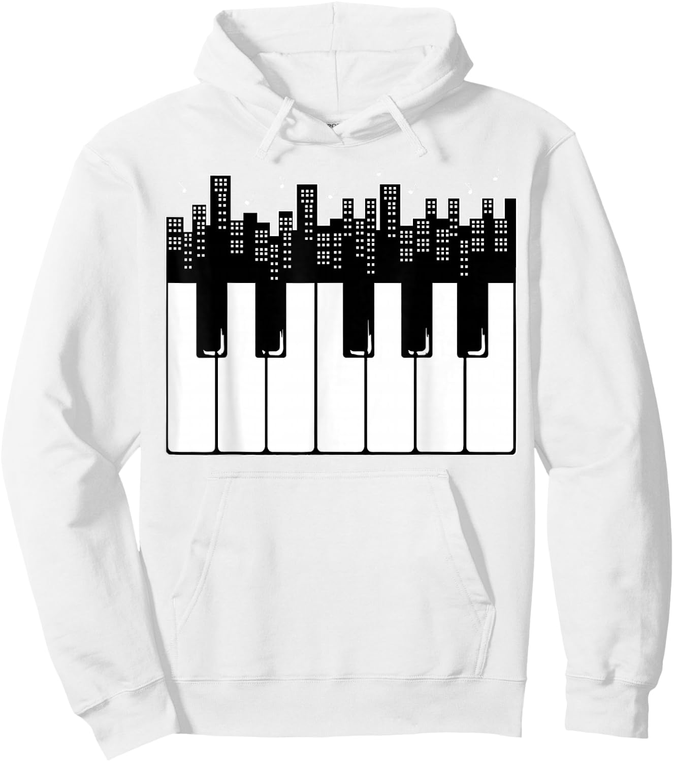 Piano Keyboard Skyline Pianist Music Friend Hoodie - Hoodie | White