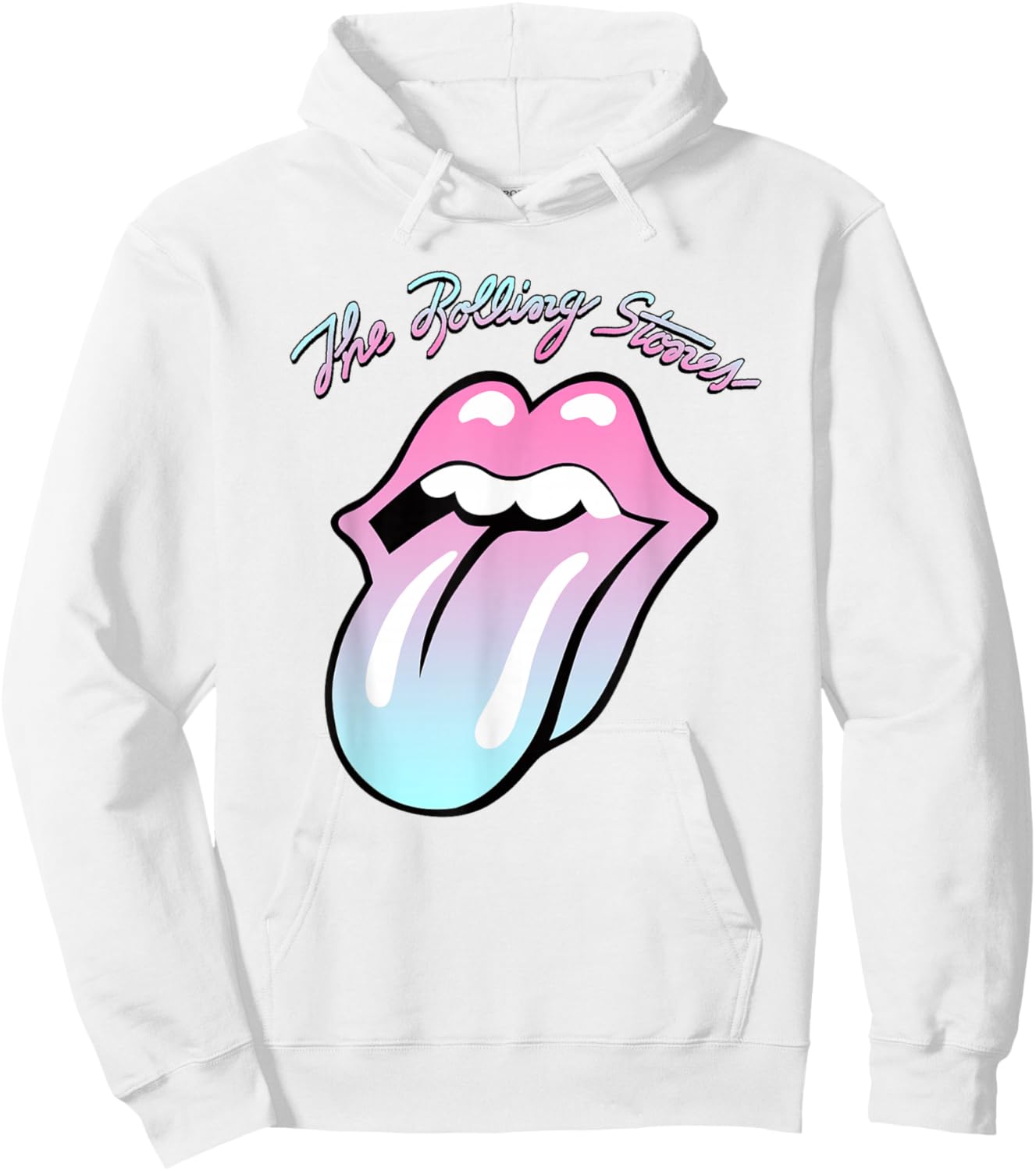 Official Rolling Stones Gradient Tongue Yellow Hoodie - Hoodie | White
