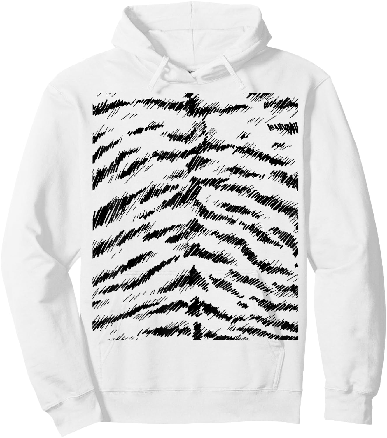 Tiger Print Stripes Animal Cute Easy Halloween Costume Hoodie - Hoodie | White