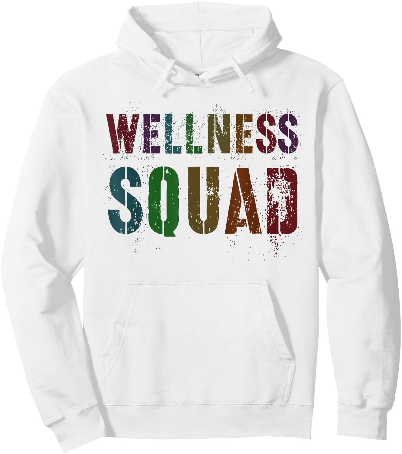Vintage WELLNESS SQUAD Health Yoga Rocks Nurse Trainer Gym Hoodie - Hoodie | White