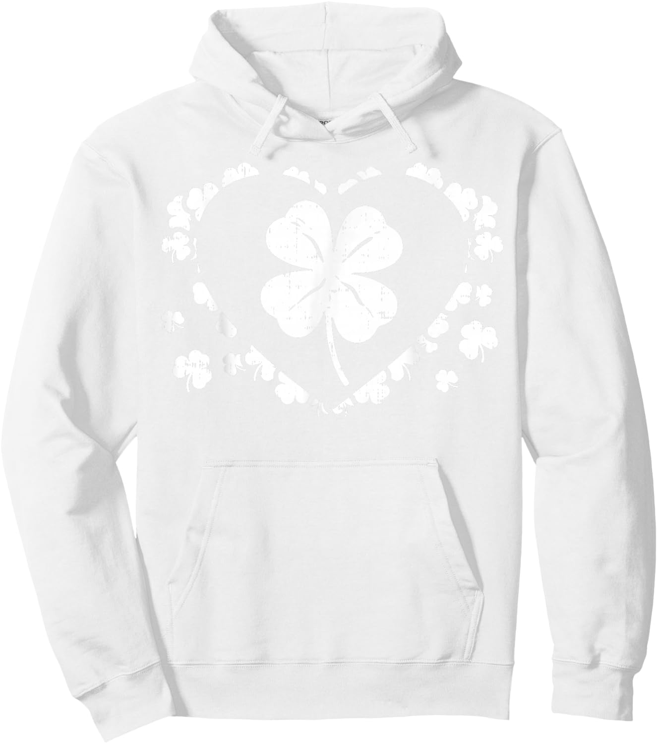 Shamrock Heart Four Leaf Clover Lucky St Patricks Day Gift Hoodie - Hoodie | White